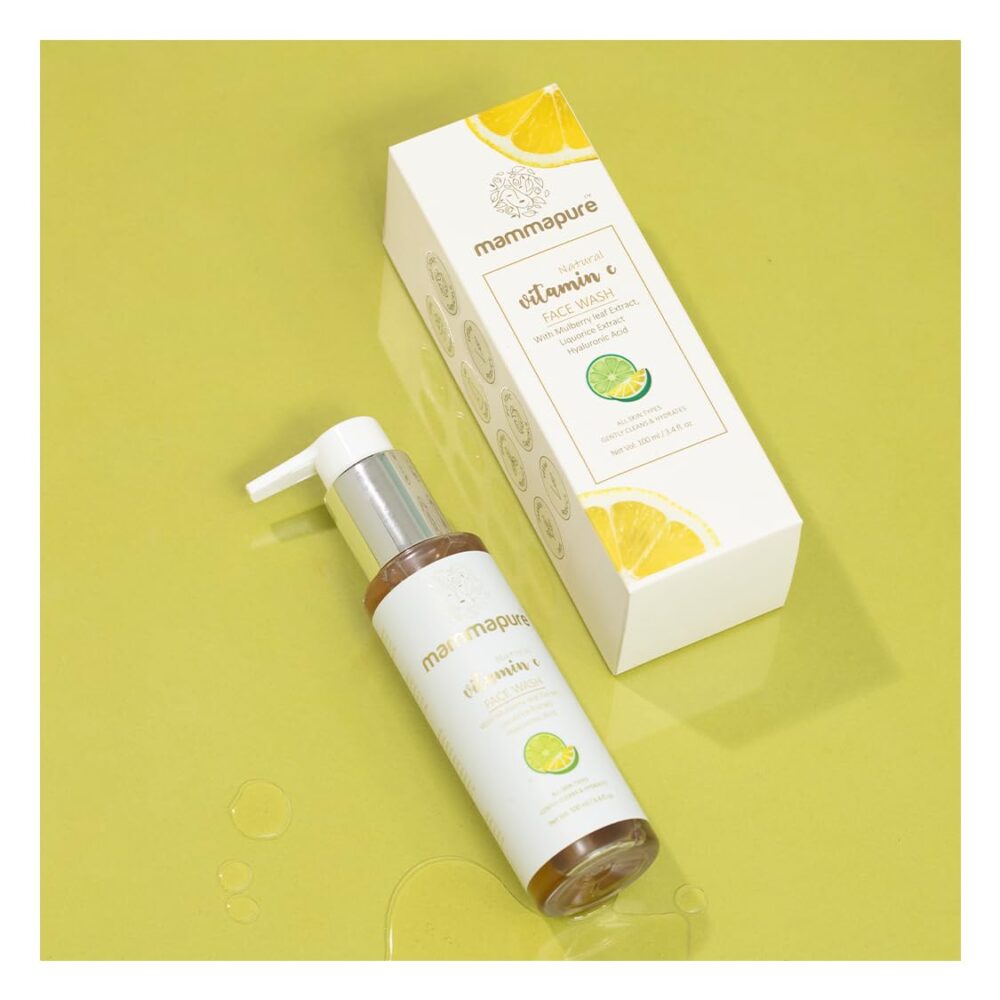 Mammapure Natural vitamin C Face wash|with Mulberry Leaf Extract,Hyaluronic Acid, Pro Vitamin B5|All Skin Type|100ml - Image 2