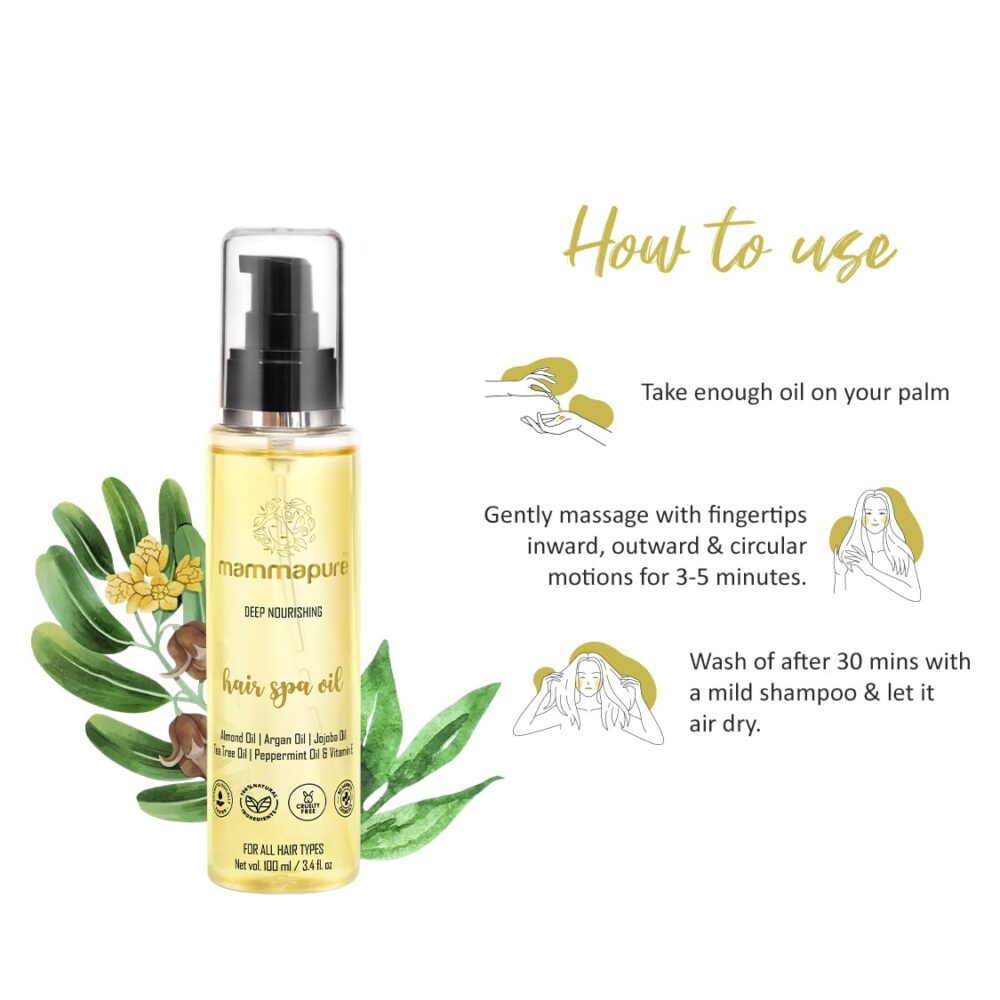 Mammapure Deep Nourishing Hair Spa oil,For Hair Growth & Dandruff Control|Damage Protection, Frizz Control,100 Ml - Image 5