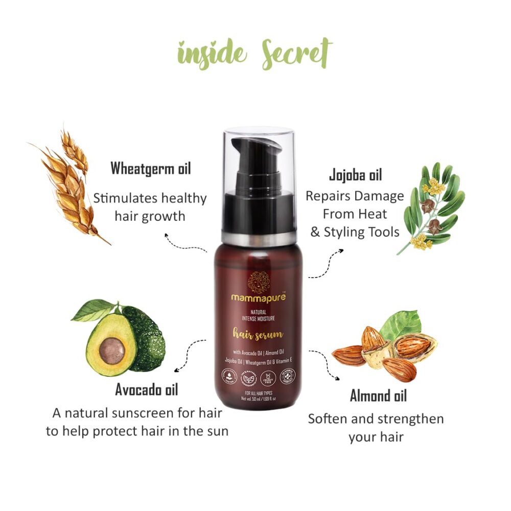 Mammapure Deep Nourishing Hair Spa oil,100ml+Intense Moisture Hair Serum, 50ml|All Hair Types|Combo Pack - Image 5