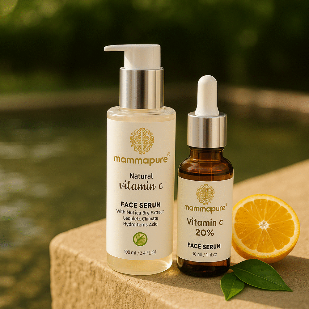 Mammapure Natural (vitamin C 20% Face wash,100ml+Vitamin c 20% face serum,30ml)-Combo pack