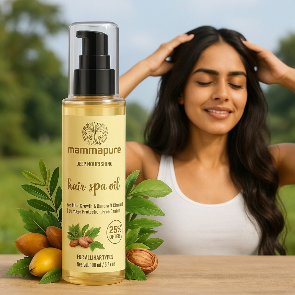 Mammapure Deep Nourishing Hair Spa oil,For Hair Growth & Dandruff Control|Damage Protection, Frizz Control,100 Ml